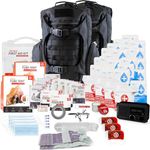 72HRS Deluxe Emergency Preparedness Kits - 3 Day Survival Backpack or Bug Out Bags for Earthquake, Hurricane, Tornado, Flood, Tsunami, Wildfire, Bad Weather and Other Disasters (4 Person, Black)