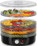 NutriChef Electric Countertop Food Dehydrator Machine - Professional Multi-Tier Food Preserver, Beef Jerky Maker, Fruit Vegetable Fish Poultry Dryer w/ 5 Stackable Trays, 180° F Max Temp