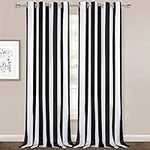 ASPMIZ Striped Window Curtains, Black and White Vertical Stripe Curtain Panel, Window Drapes with Grommets for Bedroom Living Room Decor, Set of 2 Panels, 52 x 84 Inch Length