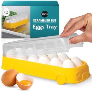 OTOTO Scrambled Bus 12 Egg Holder, School bus Egg Container for Refrigerator, Egg Tray, Cute Gifts, Cooking Gadgets, Unique Kitchen Gadgets, School Bus Funny Gifts