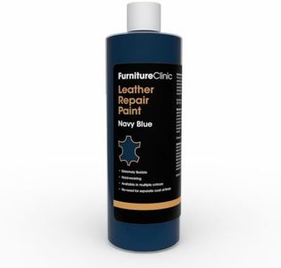 Furniture Clinic Leather Repair Paint | 2-in-1 Seal and Color | Use on Scratches, Tears, and Holes in Car Seats, Furniture | Quick and Easy Leather Repair Kit for Furniture (Navy Blue, 500ml / 17oz)