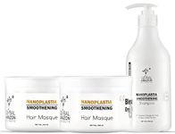 Global Amazon Secrets Original Combo Nanoplastia Smoothening Shampoo & Hair Masque 500ml each | Btx Infusion, Fenugreek, Omega 3 & BioKeratin | Sulphate & Paraben Free - (pack of 3)