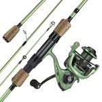 One Bass Fishing Rods Combo, 30-Ton Carbon Fiber Blanks Spinning Rods,5.2:1 Gear Ratio Fishing Reel, 2-Piece with Rubber Cork Handle- 7'0"" with QL2000, OB-ZLS702QL2000