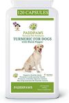 PADDIPAWS Turmeric for Dogs with Back Pepper Extract - High Strength Hip and Joint Supplement for Dogs - Natural Dog Joint Supplement for Senior Dogs - 120 Twist and Sprinkle Capsules