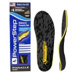 PowerStep Unisex's Pinnacle Work Insole, Black/Yellow, Men's 6-6.5 / Women's 8-8.5