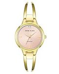 Anne Klein Women's Genuine Diamond Dial Open Bangle Watch, Gold/Pink, Quartz Movement