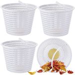 Mumufy 4 Pack Swimming Pool Skimmer Replacement Basket with Handle Weighted Heavy Duty Skimmer Basket for Pool Maintenance (White, 8 Inch)