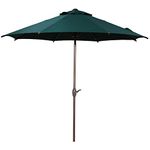 Abba Patio 9ft Patio Umbrella Market Outdoor Table Umbrella with Push Button Tilt and Crank for Garden, Lawn, Deck, Backyard & Pool, 8 Sturdy Steel Ribs, Dark Green