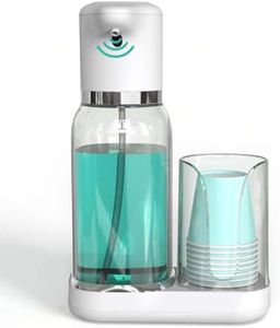 WhiteRhino Automatic Mouthwash Dispenser,25oz Mouthwash Dispenser for Bathroom with 2-Level Adjustment,Upgraded Infrared Sensor,Rechargeable&Refillable Container for Bathroom,Vanity