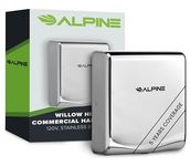 Alpine Industries Willow High-Speed Commercial Hand Dryer, Stainless Steel, 120V - Heavy Duty Electric Wall Hand Dryer for Office, Restaurant, Mall & Business Restrooms & Bathrooms (Chrome)