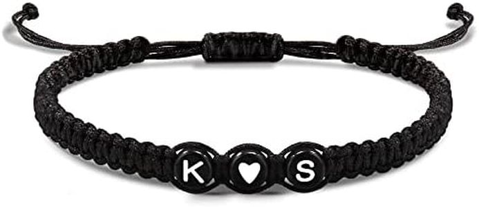 Best Friend Bracelets Initial Bracelets for Women Teen Letter Charm K&S Adjustable Handmade Braided Bracelet Christmas Jewelry for Girlfriend Boyfriend