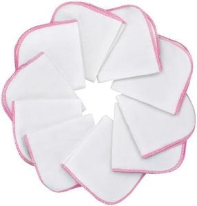 Mias paño de Franela bebé - 10 Toallas para bebé de Franela de Molton, Blanca-Rosa, de algodón, Libre de sustancias nocivas/Muselina para bebé/toallitas cosméticas/paños Multiuso