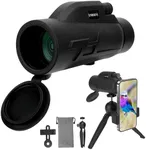 12x50 Monocular Telescope with Smartphone Holder & Tripod, High Power Monoculars with Zoom Focus for Adults, Compact Monocular with Bak4 Prism and Fmc Lens for Hiking Bird Watching Gifts for Men