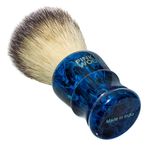 Pink Woolf Hand Crafted Synthetic Bristles Shaving Brush With Gloss Resin Handle For Daily Shave with Razor and Shaving Cream, Create Monster Lather (BLUE MONSTER) 28mm Knot