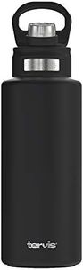 Tervis Powder Coated Stainless Steel Triple Walled Insulated Tumbler Travel Cup Keeps Drinks Cold, 32oz with Deluxe Spout Lid, Onyx Shadow