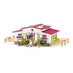 Schleich Horse Barn and Stable Playset - Award-Winning Riding Center 44 Piece Set, 2 Pony Toys, Rider Figurine, and Farm Accessories, for Girls and Boys 5 Years Old and Above