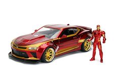 Jada 99724 Hollywood Rides 2006 Chevy Camaro with Iron Man Figure, 1:24 Scale, Red