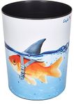 Läufer Runner trash, 13 litre trash can, Perfect for the nursery, Round, Sturdy Plastic, Golden shark