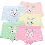 Auranso Girls Knickers 5 Pack Cute Bunny Pattern Boxer Shorts Underwears Cotton Toddler Girls Panties 11-13 Years Multicoloured