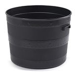 Optimal Products Black Plastic Planter Plant Pot Tub Garden Patio Out Or Indoor Barrel Flower Pot 35cm & 50cm (20L/35cm (1 Planter) Black)