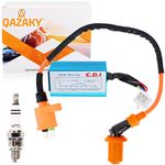 QAZAKY Performance Racing Ignition Coil + Spark Plug A7TC + 5 Pins CDI Compatible with GY6 4-Stroke 50cc-110cc 125cc 150cc Scooter ATV Go Kart Moped Quad Pit Dirt Bike 139QMB 152QMI 157QMJ XR50 CRF50