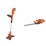 BLACK+DECKER String Trimmer & Edger with Auto Feed, Lightweight Corded Electric, 6.5-Amp, 14-Inch (BESTA510-CA) & Electric Hedge Trimmer, 16-Inch (BEHT100)