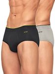 XYXX Men's Modal Relaxed Fit Solid (Pack of 2) (Uno Briefs Pack of Two_Coral Heather Grey_M)