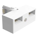 Ancable BT Telephone Socket Splitter Male to 2 Female, White BT Male to 2x Female Landline Telephone Splitter BT Double 2 Way Sockets Adapter For Telephone FAX Modem Cable Adapter Splitter Converter