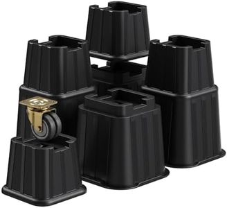 MYMULIKE Bed Risers 8 Inch, Elevation in Height 3, 5, 8 inch, Stackable Bed Frame Risers, Heavy Duty Support Up to 6000 lbs Furniture Risers 8 Pack for Table, Couch, Desk, Chair