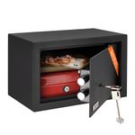 Brihard Home Key Lock Safe 20x31x20cm, Small Security Box with Keys 11L, Jewellery & Money Safe with Key Lock Only, Mini Lockable Safes for Home