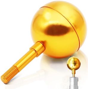 Anley Authentic 3" Flagpole Ball Topper Ornament - Gold Anodized Aluminum Finish - Weatherproof Top Replacement - Fit Standard USA Flag Poles, Pulley Truck & Solar Lights