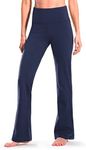 Safort 28" 30" 32" 34" Inseam Regular Tall High Waisted Bootcut Yoga Pants, 2 Pockets, Blue, S