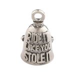 Guardian Bell Ride it Like You Stole It Good Luck Bell w/Keyring & Black Velvet Gift Bag | Motorcycle Bell | Lead-Free Pewter | Good Luck Gift to Friends & Family | Bike Bell | Made in USA