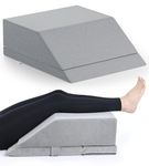 FOVERA Adjustable Leg Elevation Pillow - Relieves Leg, Hip & Knee Pain, Ideal for Post-Surgical Recovery - Relieves Discomfort of Varicose Veins, Phlebitis, Leg Surgery (24 x 20 x 8 Inch, Grey)