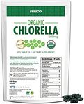 Febico Pure Organic Chlorella Tablets,500 Counts- Rich Ingredients,Vitamin, Vegan, Best Green Superfood, high-quality, non-gmo, detox, USDA, With Broken Cell Wall Chlorella and Chlorella Growth Factor