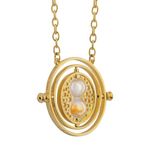 Ticome Harry Time Turner Necklace,Harry Themed Alloy Jewelry Products, Fashionable Glass Hourglass Time Turner Jewelry Necklace, Unisex, Harry Fan Jewelry Gift (Gold)