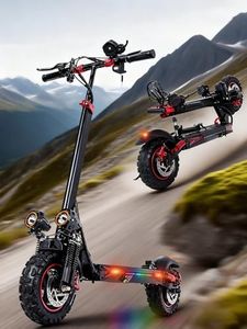 PLAYBIK 11" All-Terrain Adult Electric Scooter, 34 Miles Range, 48V 18Ah Battery, Adjustable Height, Dual Suspension, Fast Charging,Folding E-Scooter for Teens & Adults, Perfect Christmas