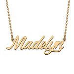 HUAN XUN Golden Madelyn Necklace with Names Customized for Women and Girls Beautiful