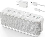 OnLyee White Noise Machine Adult, Sound Machine Rechargeable for Office Privacy & Noise Canceling, Powerful Battery, 42 Soothing Sound with Lullabies & Fan Sounds, Auto-Off Timer & 8-Level Volume Control for Baby/Kid/Adults(White)