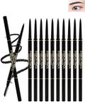 Waterproof Gray Eyebrow Pencil Set, 12Pcs Retractable Brow Micro Professional Eyebrow Pencil, Ultra Fine Long Lasting Old Women Eye Makeup for Perfect Eye Liner Brows Shaping & Filling Brow Gel Pen- 04