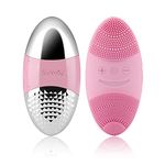 SUNMAY Oval All in One Sonic Facial Cleansing Brush and Face Toning Device with Positive and Negative Ion Function for All Skin Types, Electric Silicone Exfoliator Cleanser Machine USB Rechargeable