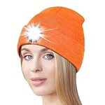 AONYIYI Gifts for Men LED Toques Beanie Hat with Light,Birthday Christmas Stocking Stuffers for Men Women Dad Him Husband Orange