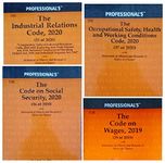 New Labour Code Bare Acts Combo- Includes Code on Social Security, 2020, Industrial Relations Code, 2020, Code on Wages Act, 2019 and Occupational Safety, Health And Working Conditions Code, 2020