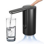 tobelife 5 Gallon Foldable Water Bottle Pump, Portable Wireless Electric Generic Gallon Bottle Water Pump, Automatic Drinking Pure Water Dispenser, Ideal for Home, Kitchen, Office, Outdoor (Black)