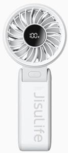 JISULIFE Handheld Fan Life7,2024 Powerful Portable Fan with LED Display[19.5Hrs Max Cooling] 5000mAh,5 Speeds,Lanyard;3-in-1 Hand/Desk/Neck Fan,Travel Essentials Gifts for Women,Men(Light Grey)
