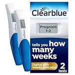 Clearblue Digital Pregnancy Test, Early Detection Pregnancy Test with Weeks Indicator, Kit of 2 Digital Tests, 99% Accurate Results