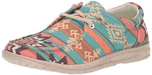 ROPER Womens Hang Loose Southwest Slip On Flats Casual - Blue, Multi, Blue, Multi, 9.5