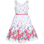 Girls Dress Pink Flower Petal Summer Sundress Age 7 Years