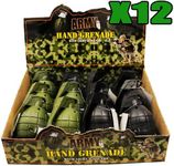 12 x TOY HAND GRENADES WITH REALIST