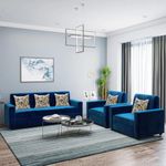 Sleepify Daisy 5 Seater Fabric 3+1+1 Sofa Set - (Blue)